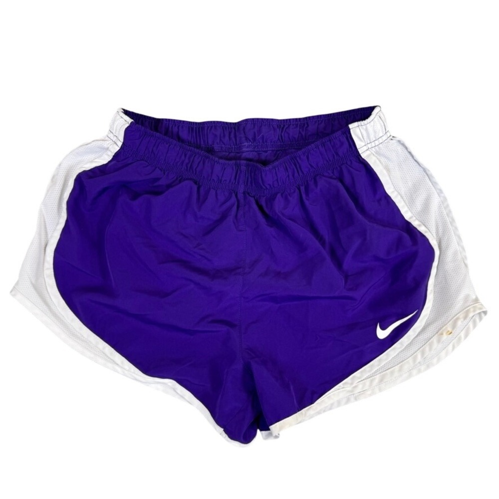 Nike Dri-FIT Tempo Running Shorts Purple White Womens Medium Athletic Workout